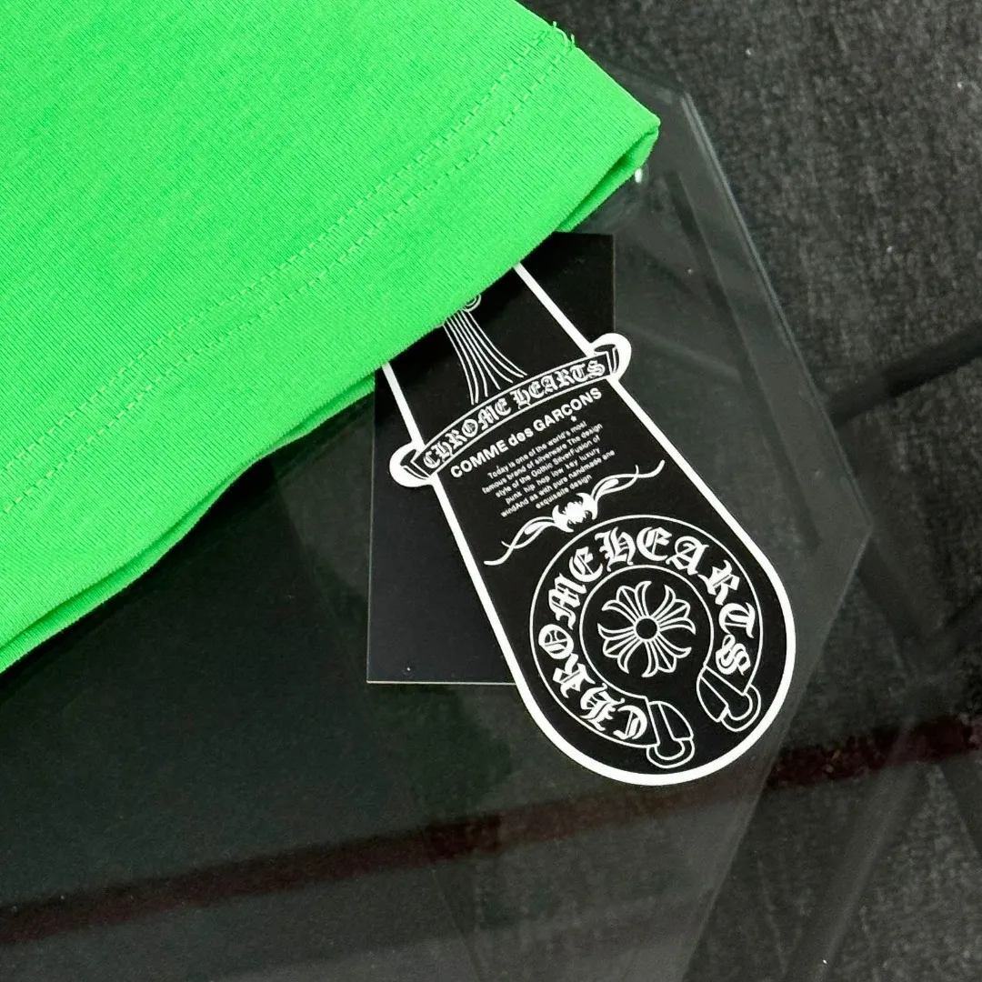 P180 Chrome Hearts 25 high version fabrics made of 300g high-density pure cotton, no deformation, no shrinkage, complete with three labels, same style for men and women, process: digital printing, color: white, black, green, SIZE: S-XL